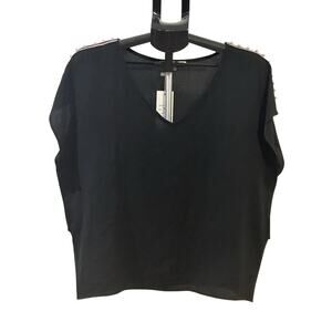 NWT Version Feminin Black Blouse Women's size M